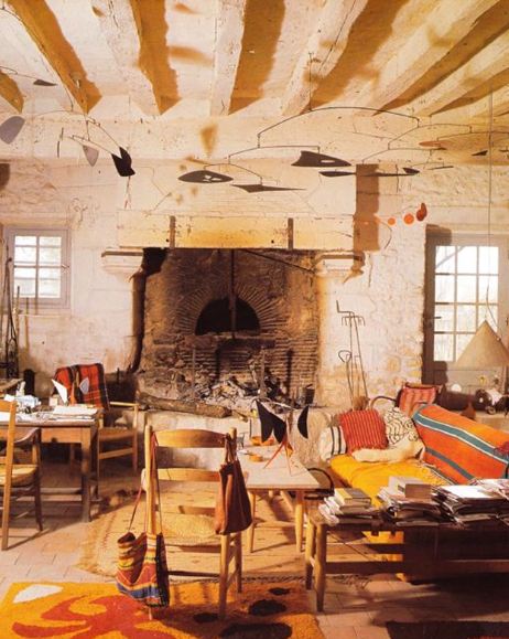 Alexander Calder home with hanging mobiles